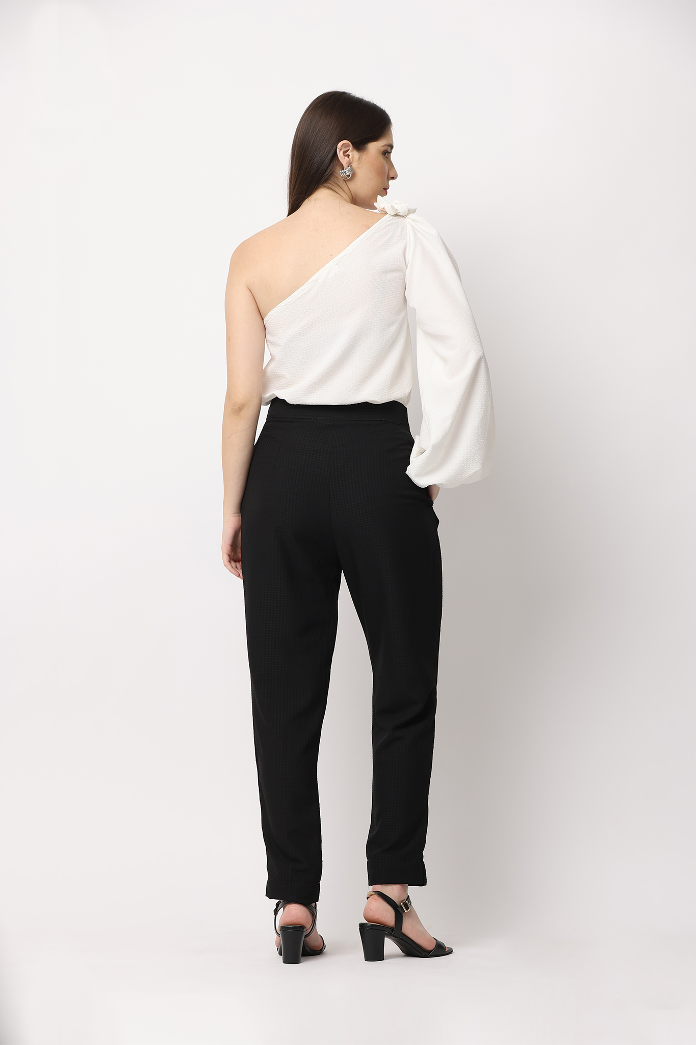 One shoulder top with trouser co-ord set