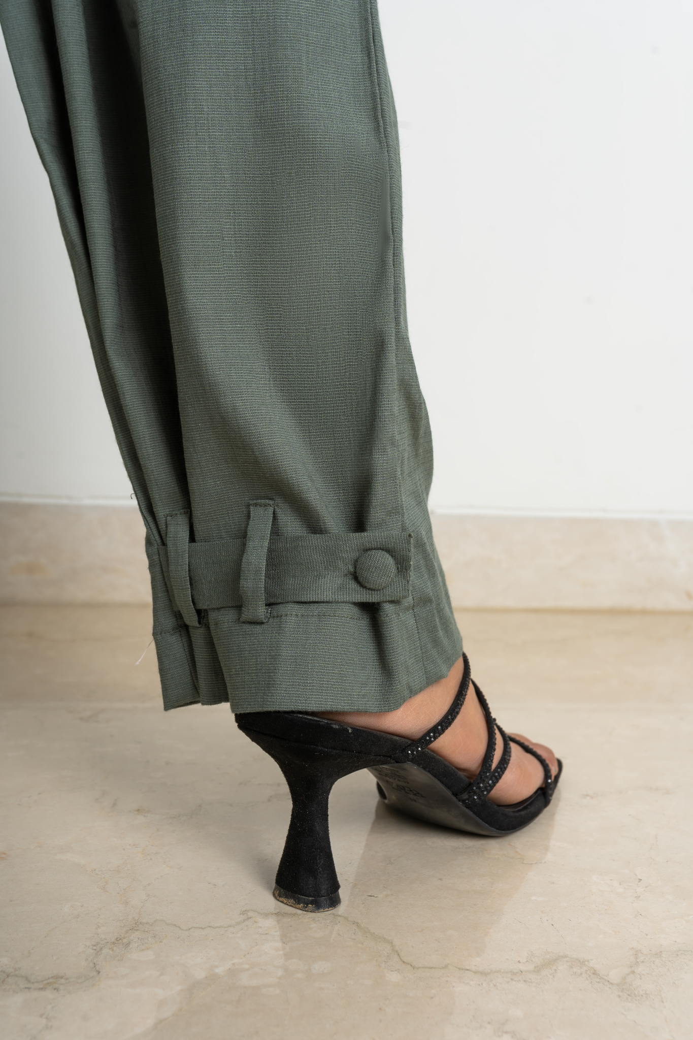 Ruched detail peplum top with straight pant co-ord set