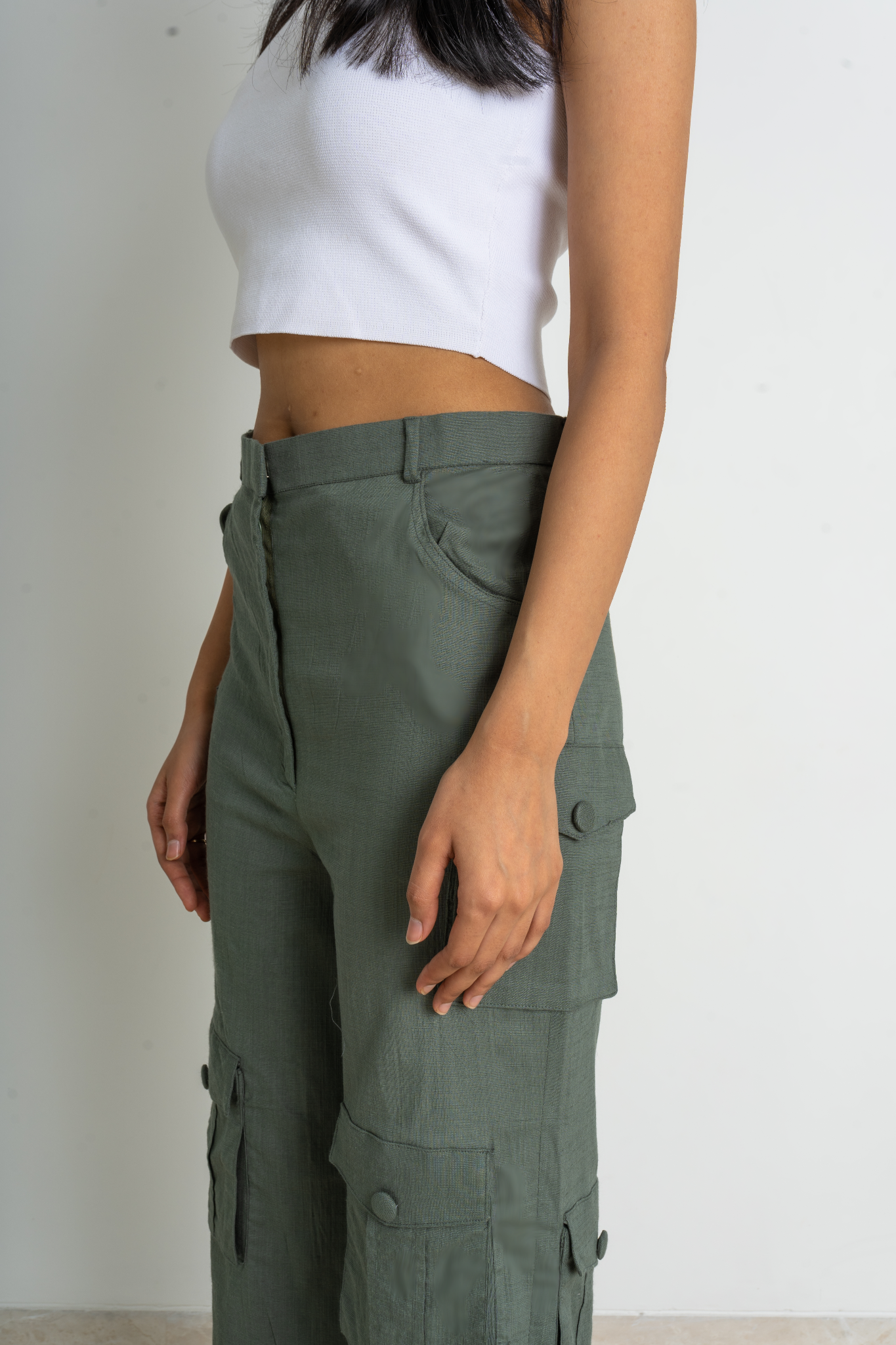 Linen-blend Cargo Pants